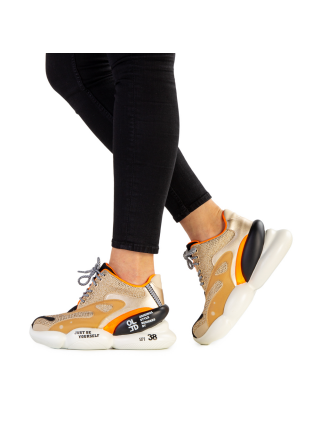 Γυναικεία Αθλητικά Παπούτσια, Γυναικεία αθλητικά παπούτσια  Doreta μπεζ πολύχρωμο - Kalapod.gr
